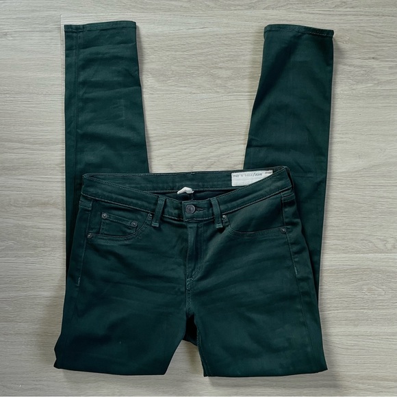 Rag & Bone Dark Green Scarab The Twill Legging Skinny Jeans Size 29 EUC - Picture 13 of 13